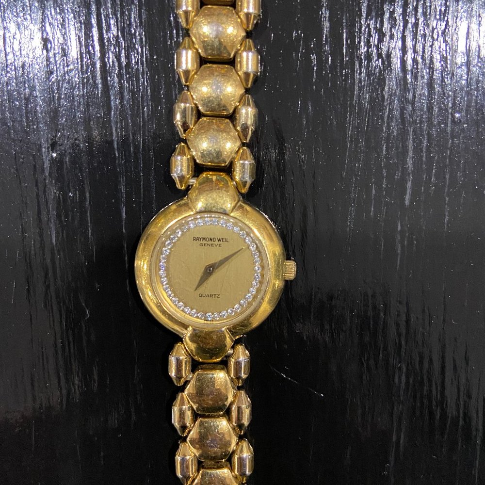Raymond Weil 18k plated Swarovski Crystal watch